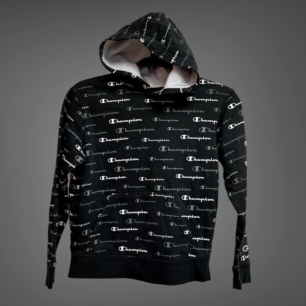 Boys Champion Multicolor Script Fleece Hoodie M(10)